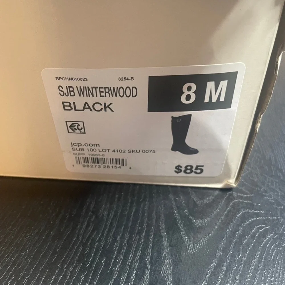 St Johns Bay SJB Winterwood Black Tall Boots‎ Women's Size 8 M
